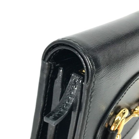 GUCCI 621891 Horsebit Medium wallet Folded wallet Leather Black - Picture 2 of 16